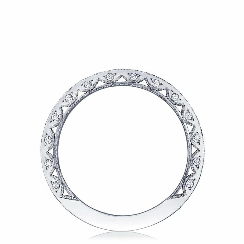 Classic Crescent Pave Diamond Wedding Band Jewelry