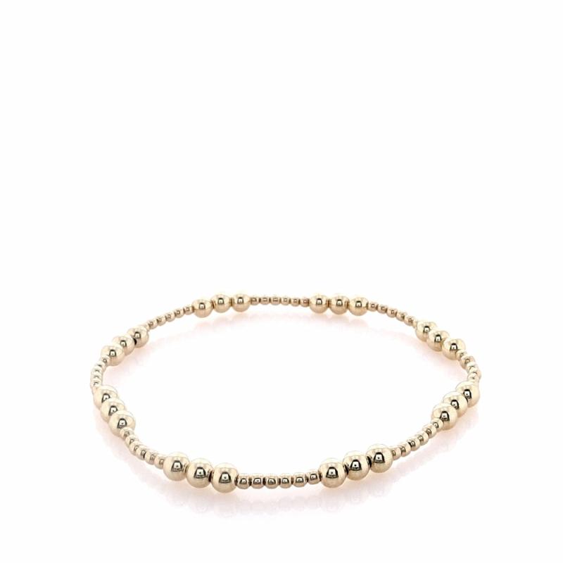 Classic Joy Pattern Bead Bracelet – Gold Bracelets