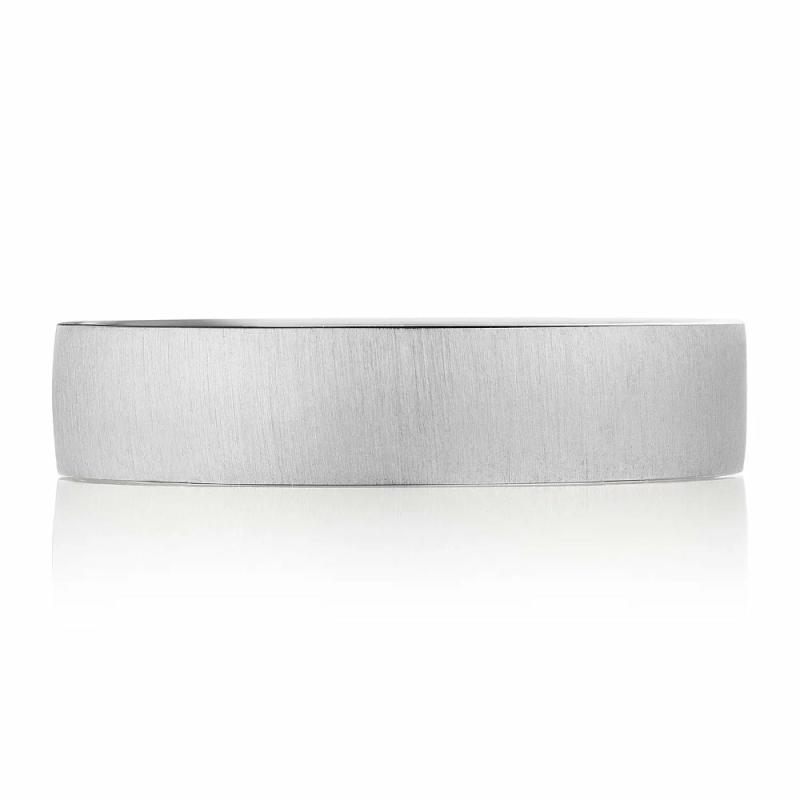 Classic Satin Finish Flat Mens Wedding Band Jewelry