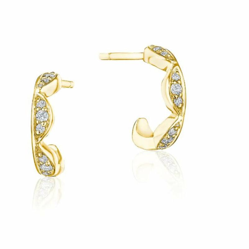 Closed Crescent Diamond Huggie Earrings Earrings