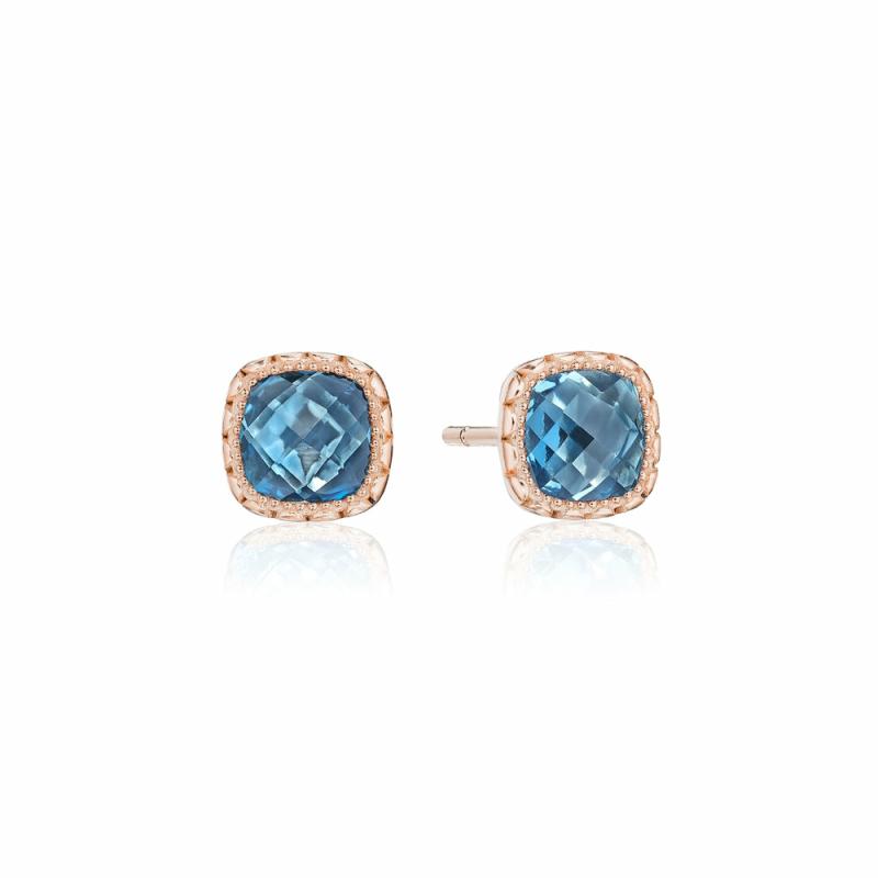 Cushion London Blue Topaz Stud Earring Earrings