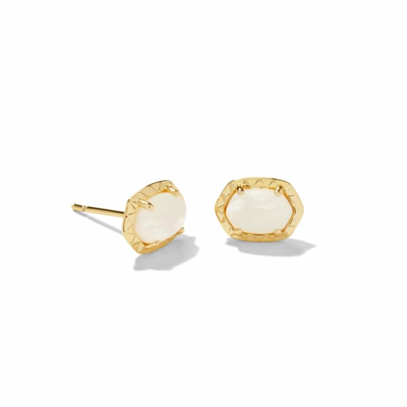 Daphne Stud Earrings In Ivory Mother Of Pearl Earrings