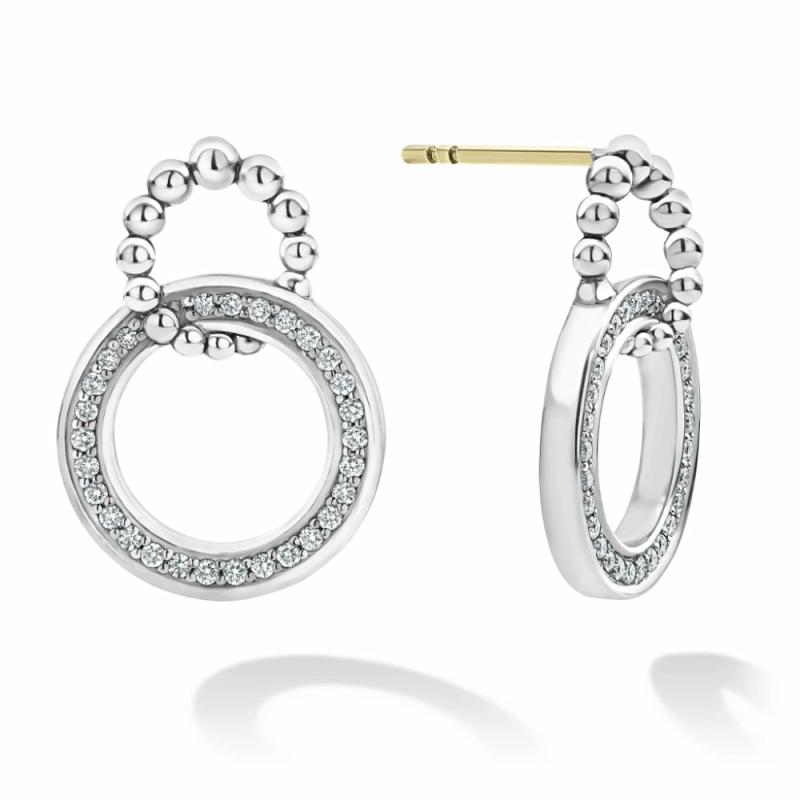 Double Circle Diamond Caviar Earrings Earrings