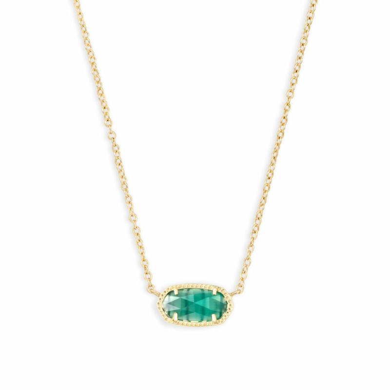 Elisa Gold Pendant Necklace In Emerald Cat’s Eye Jewelry