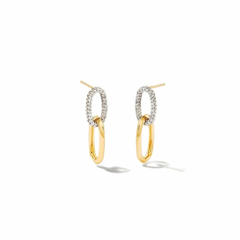 Elisa Interlocking Drop Earrings In White Diamond Earrings