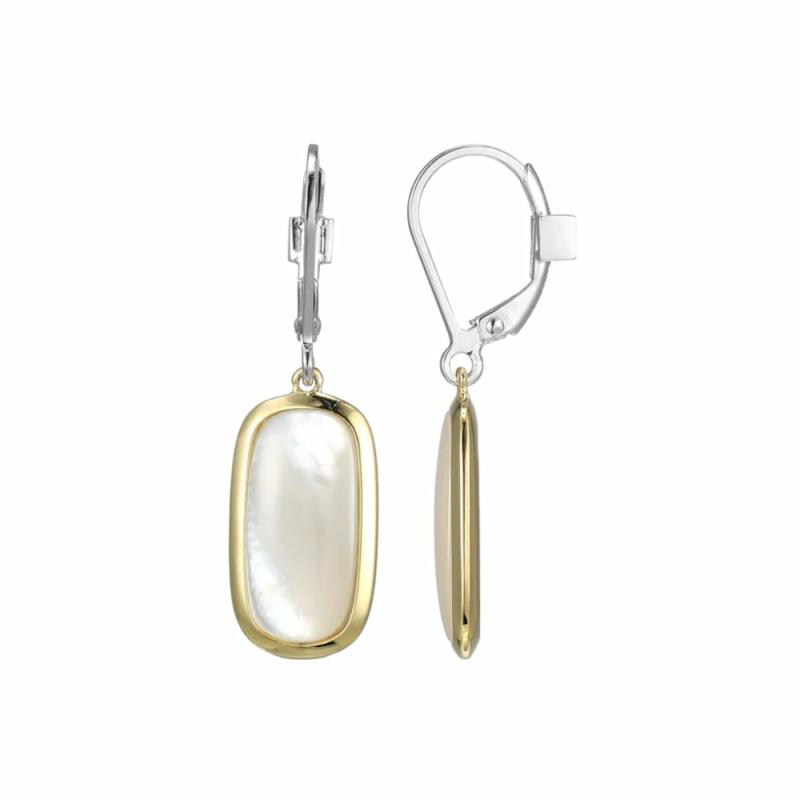 Elle “Allure” Two-Tone Mother Of Pearl Drop Earrings Earrings