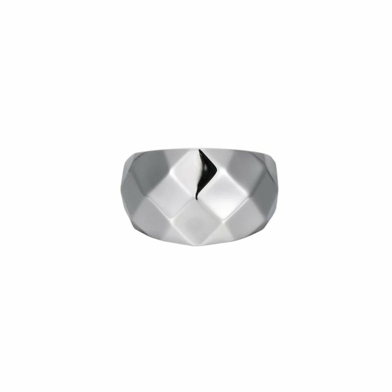 Elle “Captivate” Silver Textured Dome Ring Jewelry