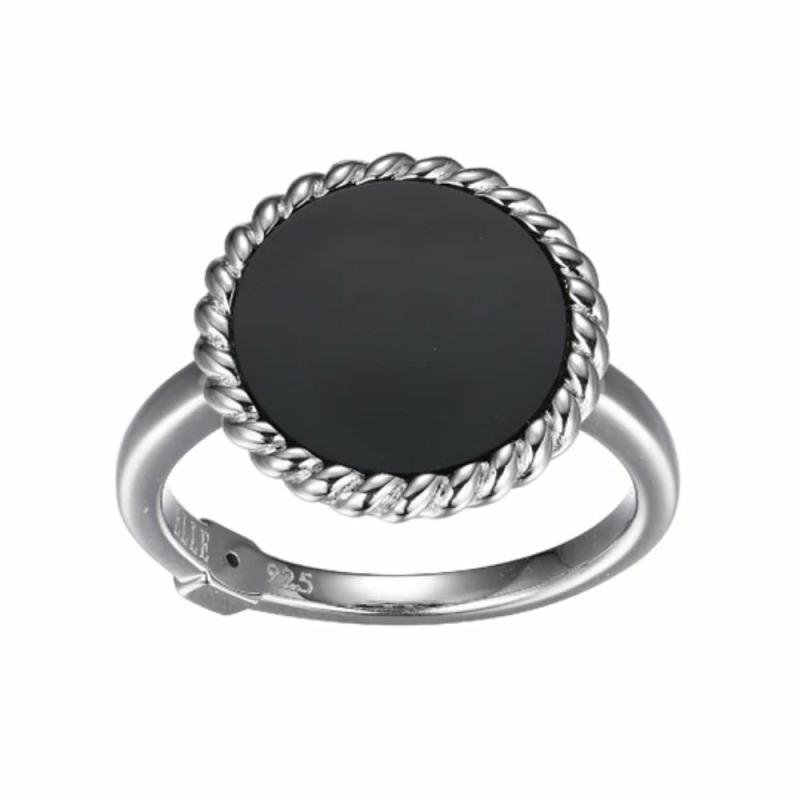 Elle “Nautical” Black Agate Ring Jewelry