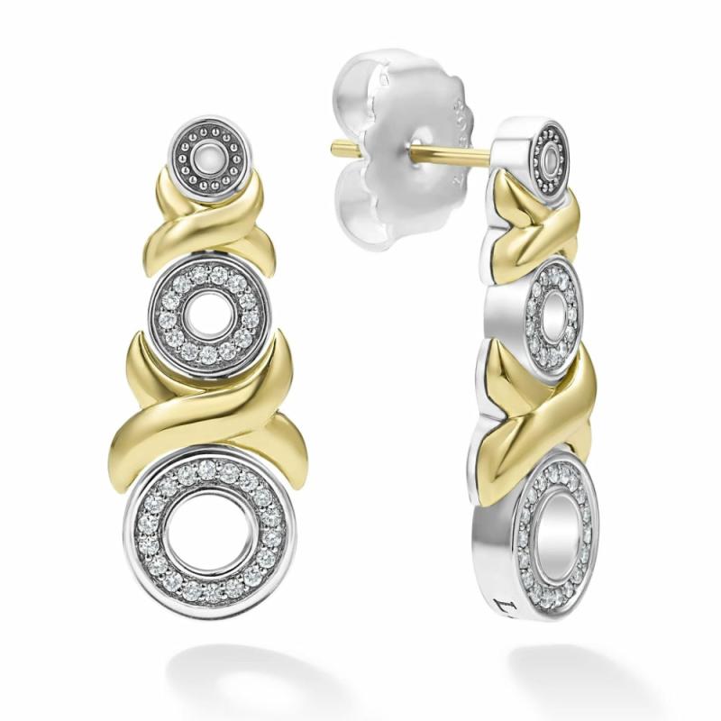 Embrace 18K Gold Xo Diamond Drop Earrings Earrings