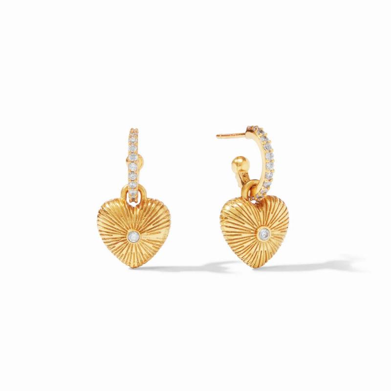 Esme Heart Hoop & Charm Earrings – Cubic Zirconia Earrings