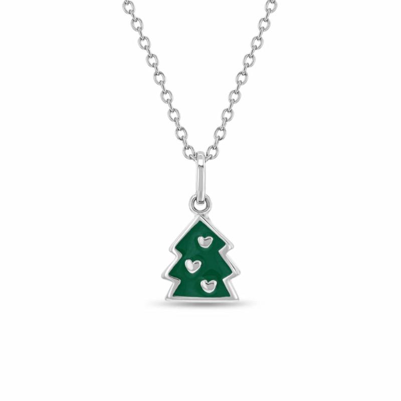 Festive Christmas Tree Girls Pendant Necklace Children's Jewelry