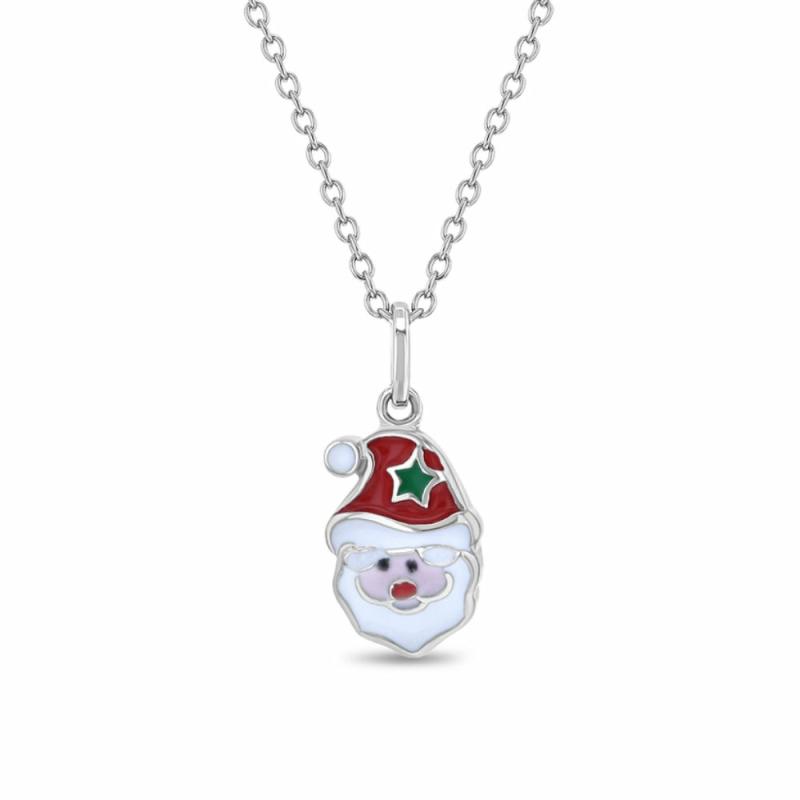 Girls Jolly Christmas Santa Pendant Children's Jewelry