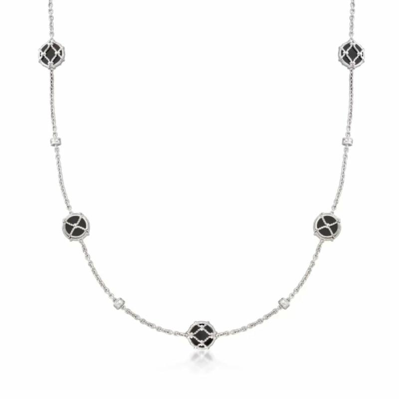 Isola Black Onyx Station Necklace Jewelry