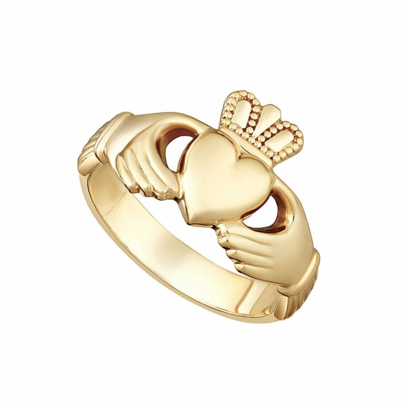 Ladies 14K Heavy Claddagh Ring Jewelry