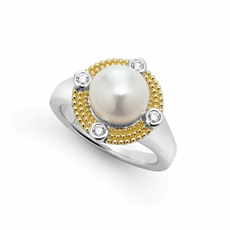 Luna Pearl Diamond Ring Jewelry