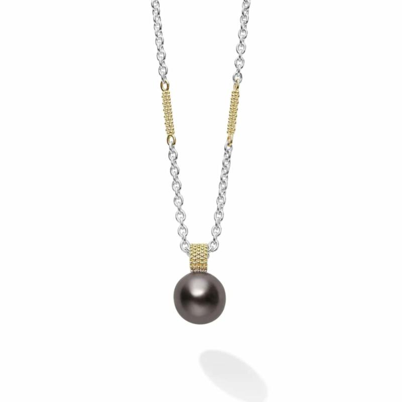 Luna Tahitian Black Pearl Pendant Necklace Jewelry