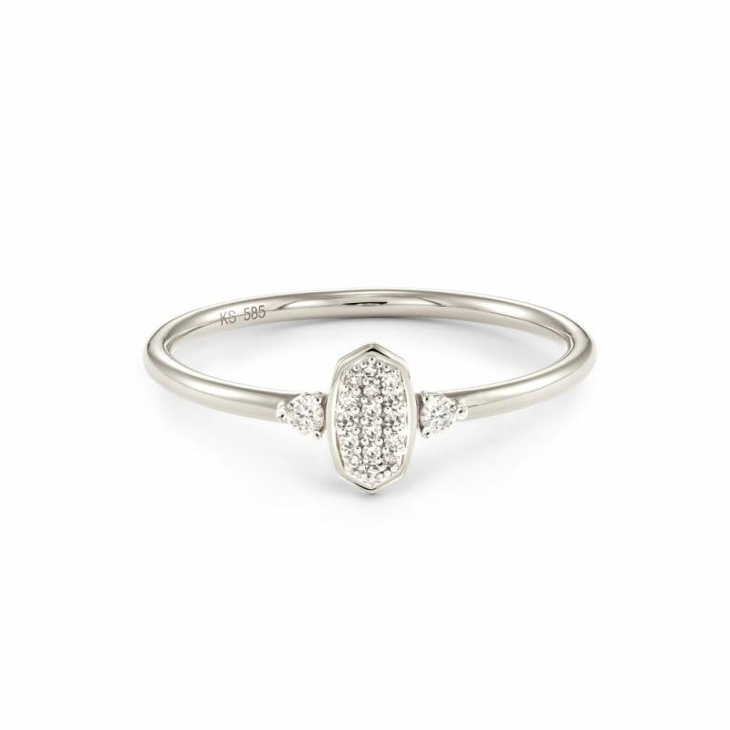 Marisa 14K White Gold Band Ring In White Diamond Jewelry