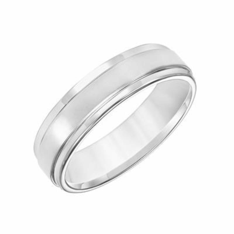 Men’s 6Mm Flat Round Edge Carved Wedding Band Jewelry