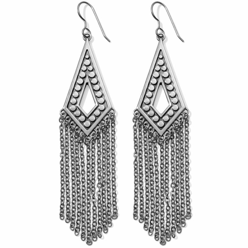 Pebble Disc Fringe French Wire Earrings Earrings