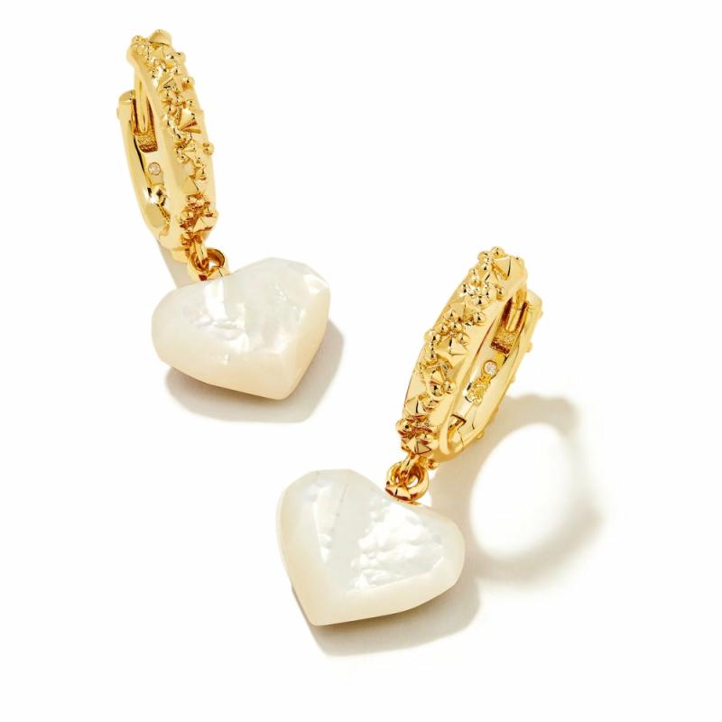 Penny Heart Huggie Earring-Gold Earrings