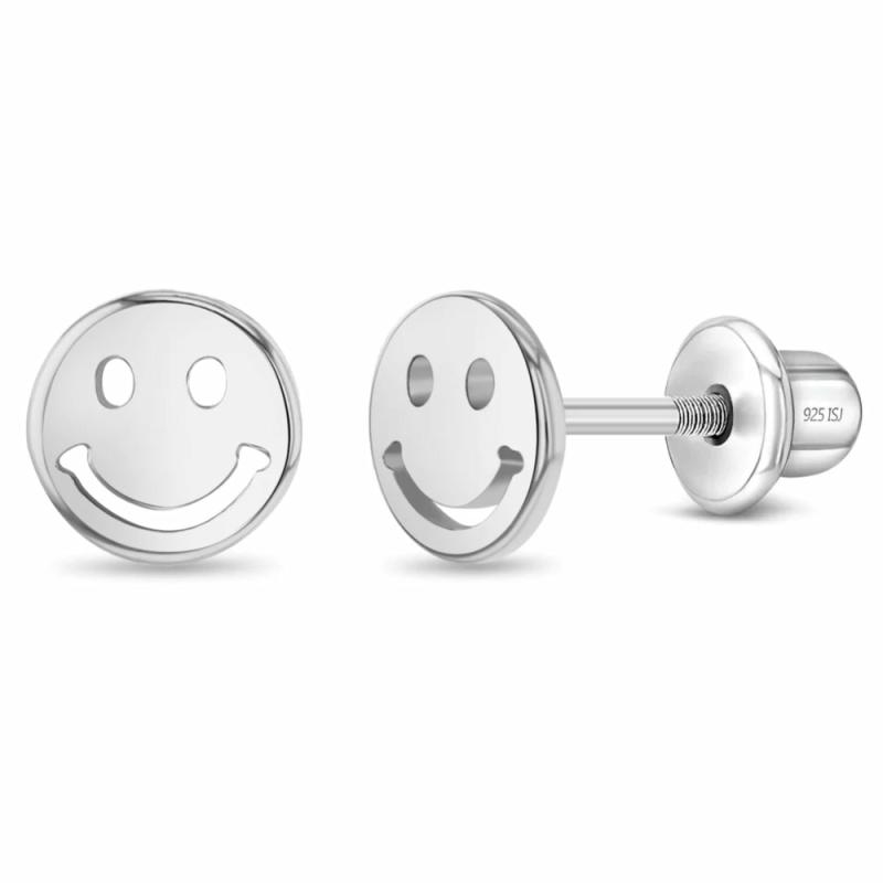 Polished Smiley Face Girls Earrings Earrings