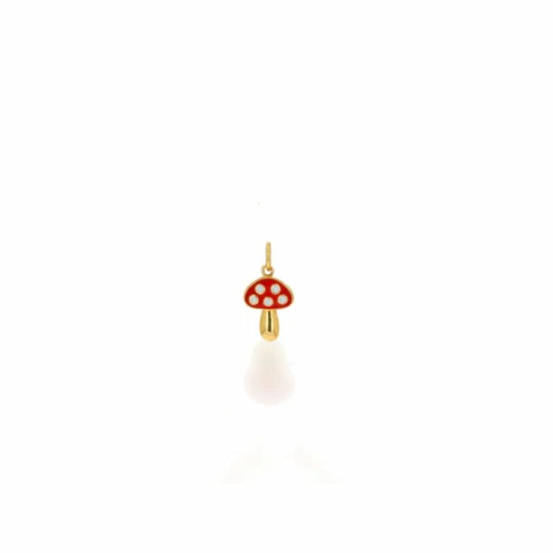 Rachel Reid 14K Diamond And Red Enamel Mushroom Charm Charms & Pendants