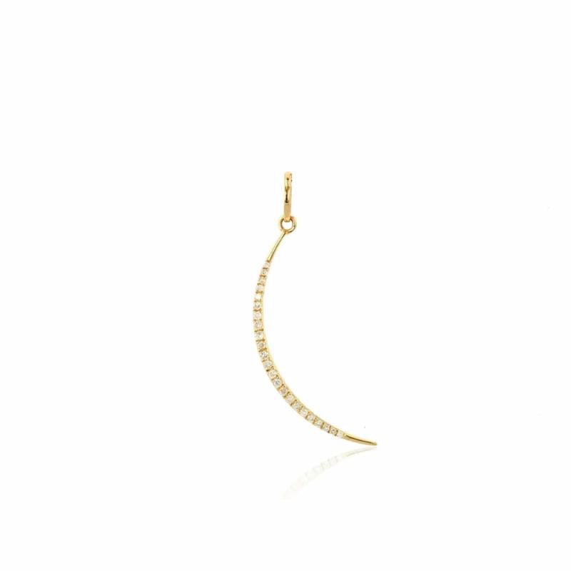 Rachel Reid 14K Diamond Crescent Moon Charm Charms & Pendants