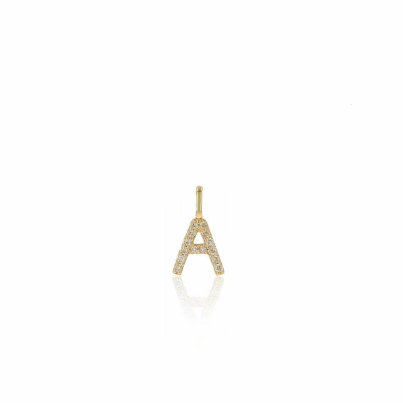 Rachel Reid 14K Diamond Letter Charm Charms & Pendants