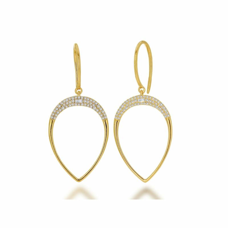 Rachel Reid 14K Diamond Pear Shape Drop Earrings Earrings