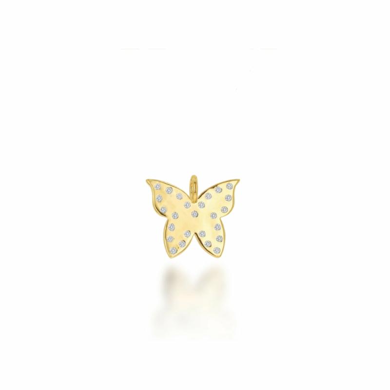 Rachel Reid 14K Gold And Diamond Butterfly Charm Charms & Pendants