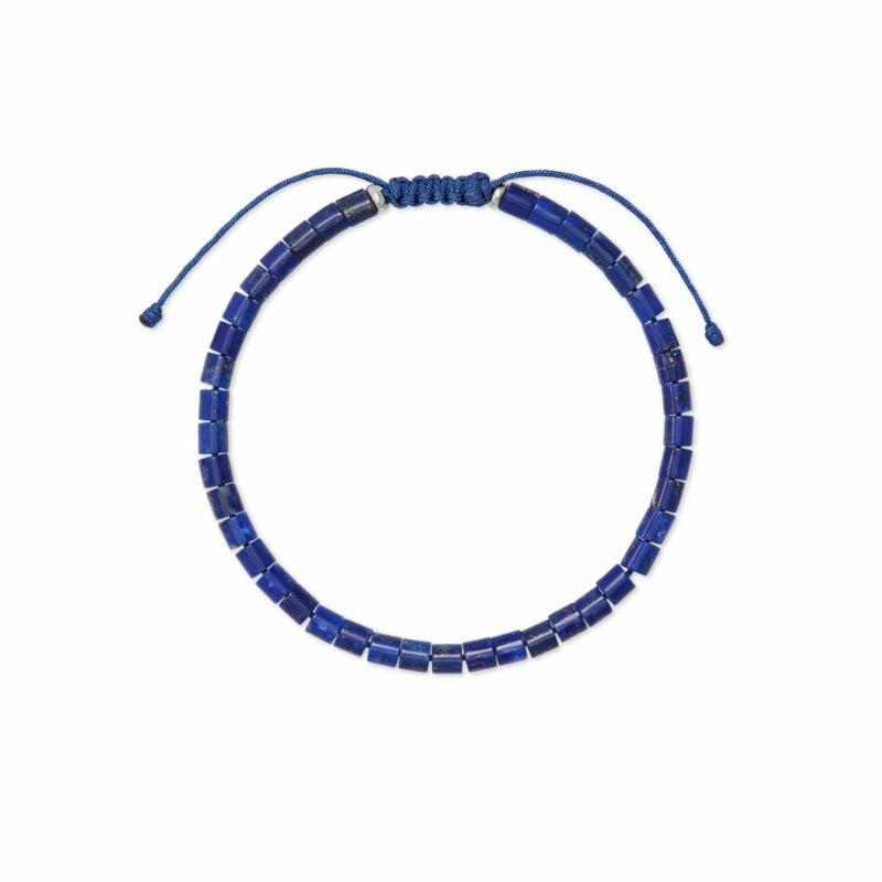 Scott Bros. Grey Oxidized Silver Corded Bracelet In Blue Lapis Bracelets