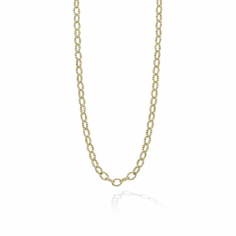 Signature Caviar 18K Gold Petite Link Necklace Jewelry