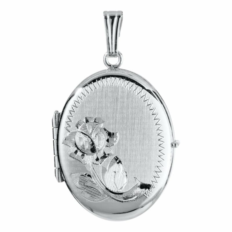 Silver 4 Picture Locket Necklace, 18″ Jewelry