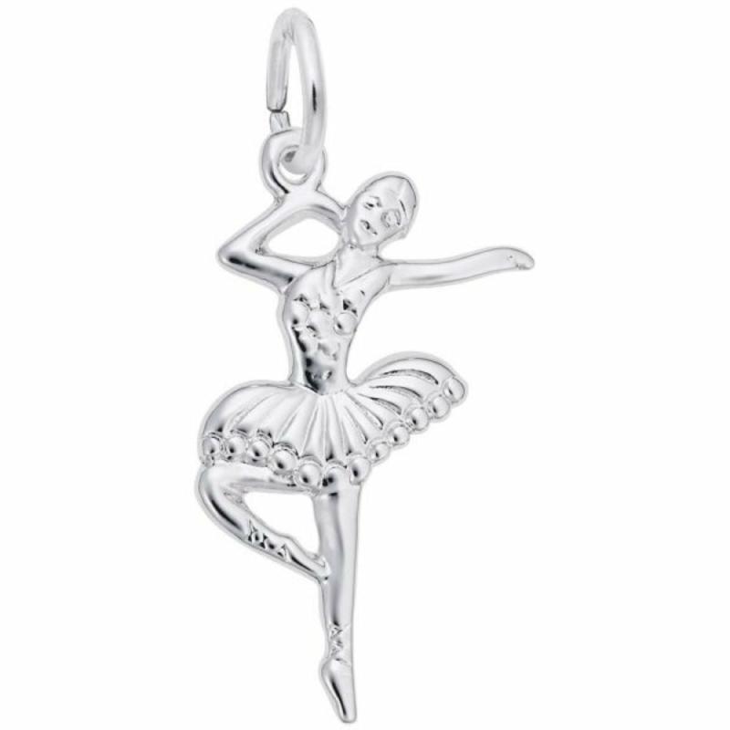 Silver Ballet Dancer With Tutu Charm Charms & Pendants