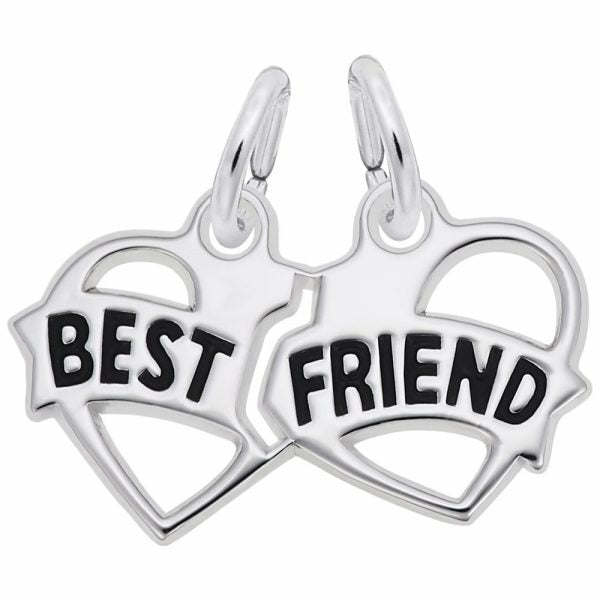 Silver Best Friends Split Charm Charms & Pendants