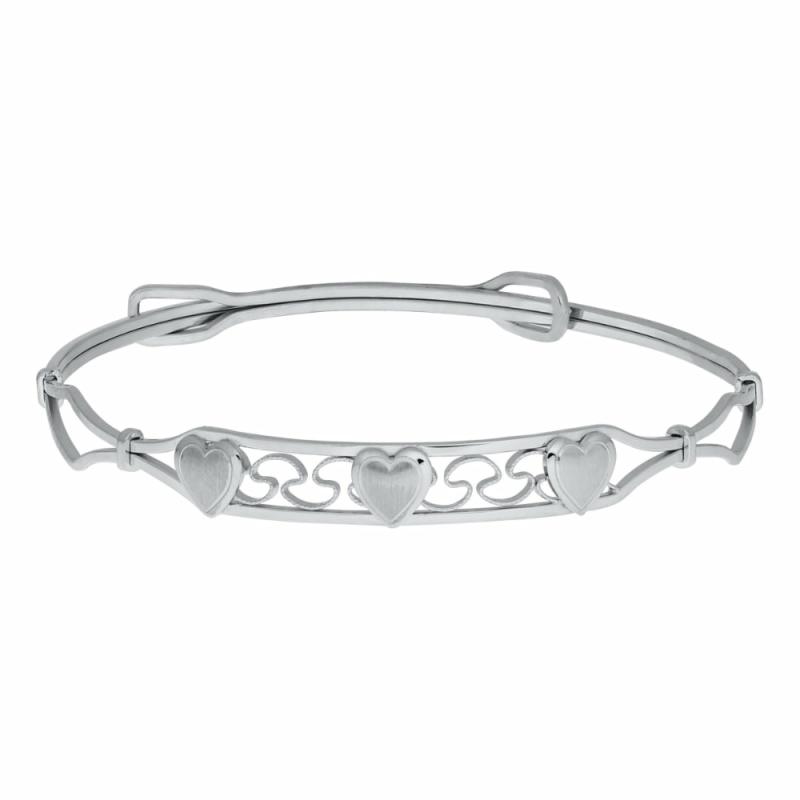 Silver Children’s Bangle With Hearts Children's Jewelry