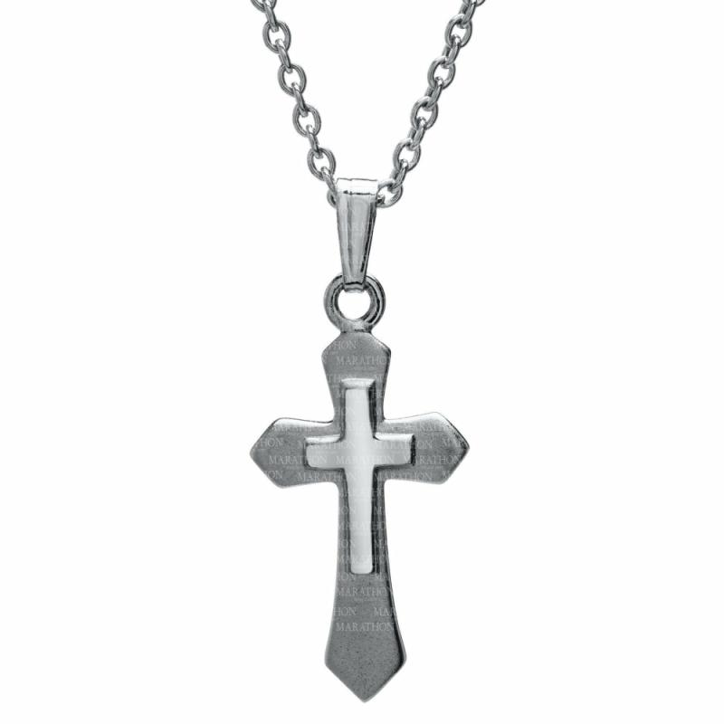 Silver Children’s Cross Pendant Necklace Jewelry