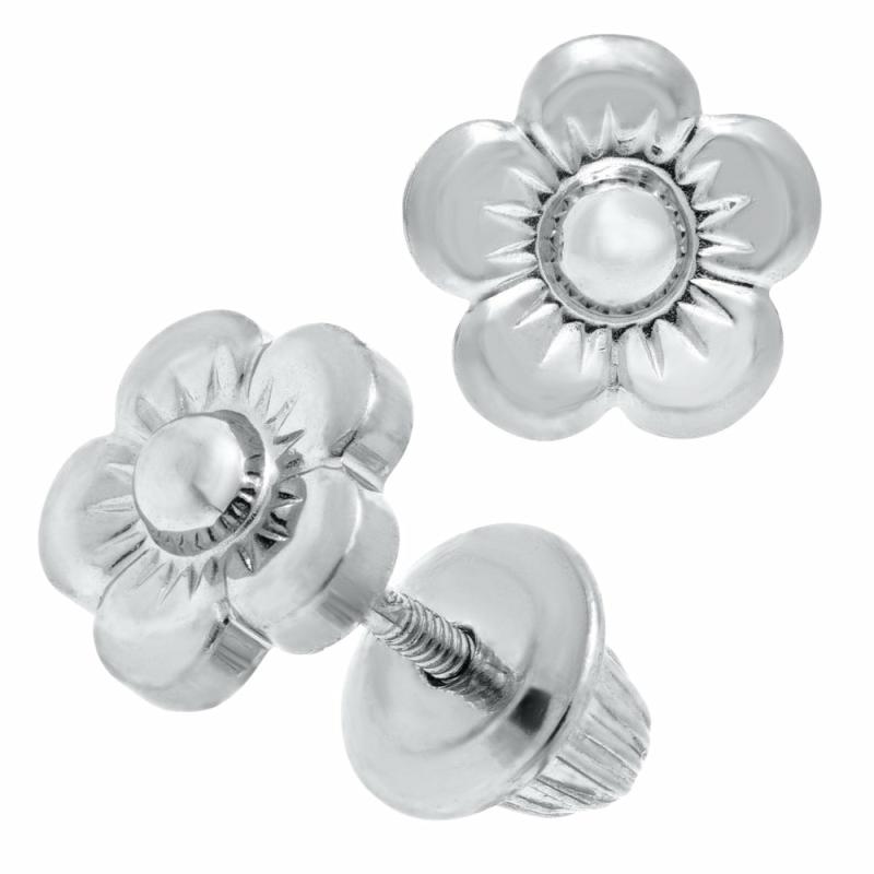 Silver Children’s Flower Earrings Children's Jewelry