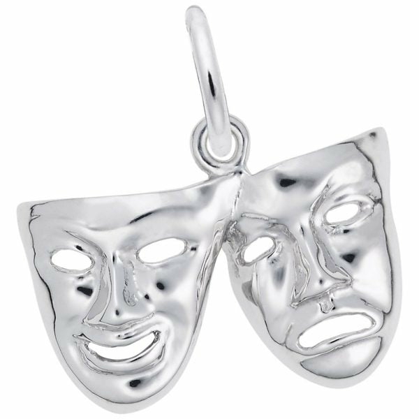 Silver Comedy & Tragedy Masks Charm Charms & Pendants