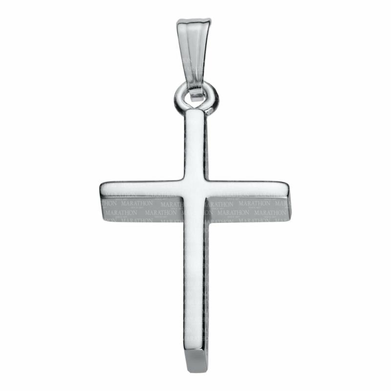 Silver Cross Pendant Necklace, 18″ Jewelry