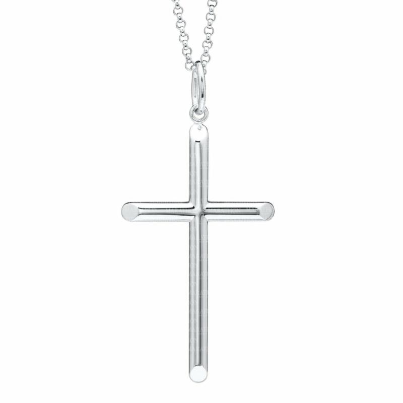 Silver Cross Pendant Necklace Jewelry