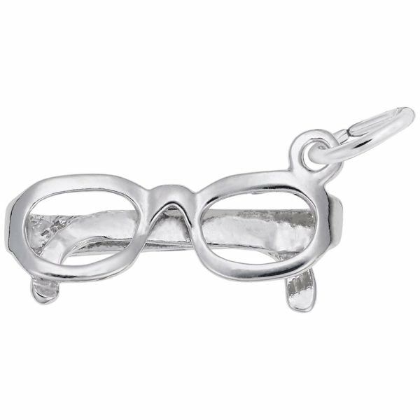 Silver Eyeglasses Charm Charms & Pendants