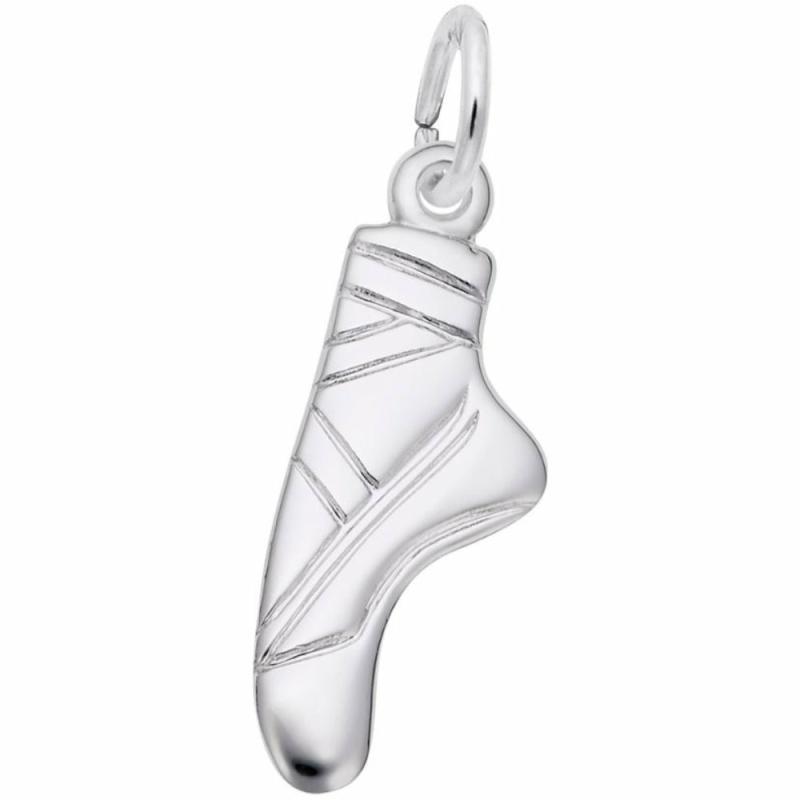 Silver Flat Ballet Slipper Charm Charms & Pendants