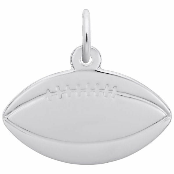 Silver Flat Football Charm Charms & Pendants