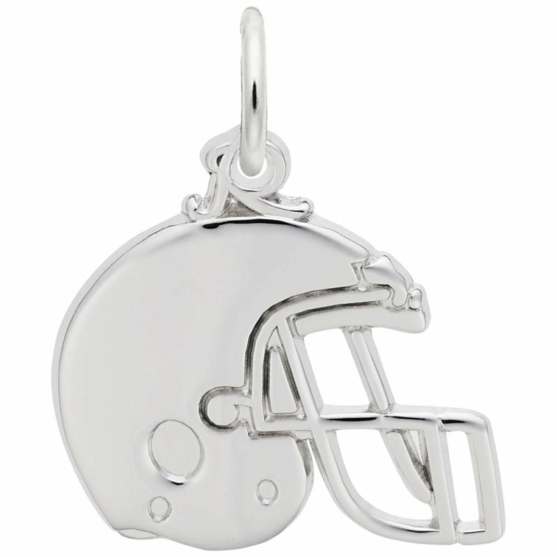 Silver Football Helmet Charms & Pendants