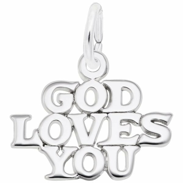 Silver “God Love You” Charm Charms & Pendants