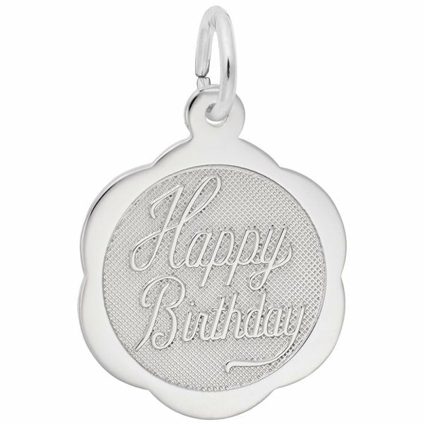 Silver Happy Birthday Charm Charms & Pendants