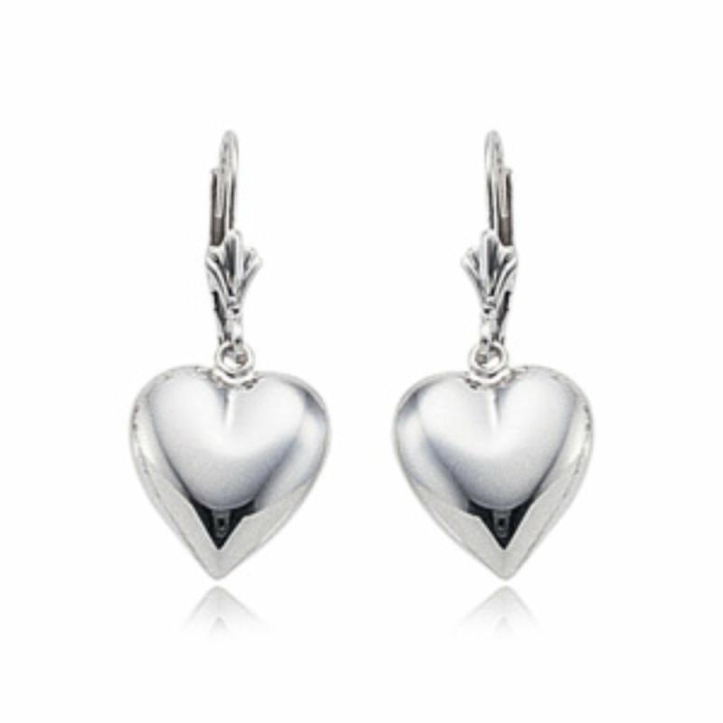 Silver Heart Drop Earrings Earrings