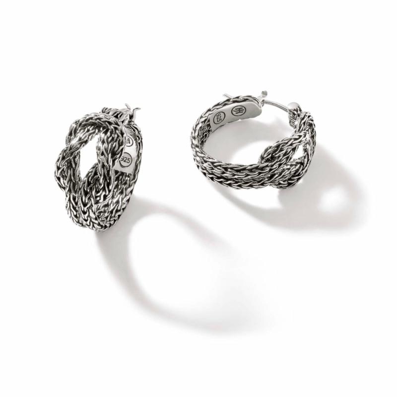 Silver Love Knot Hoop Earrings Earrings