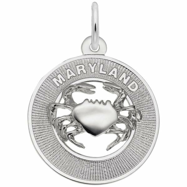 Silver Maryland Crab Charm Charms & Pendants